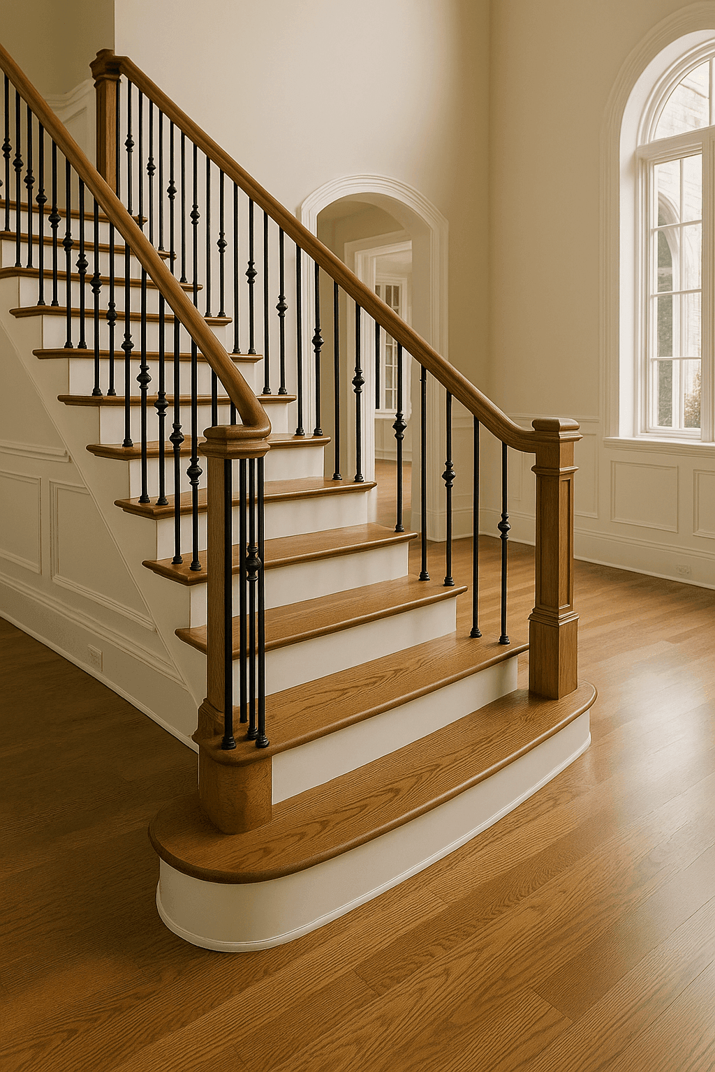 Elegant Stair Treads & Handrail Installation